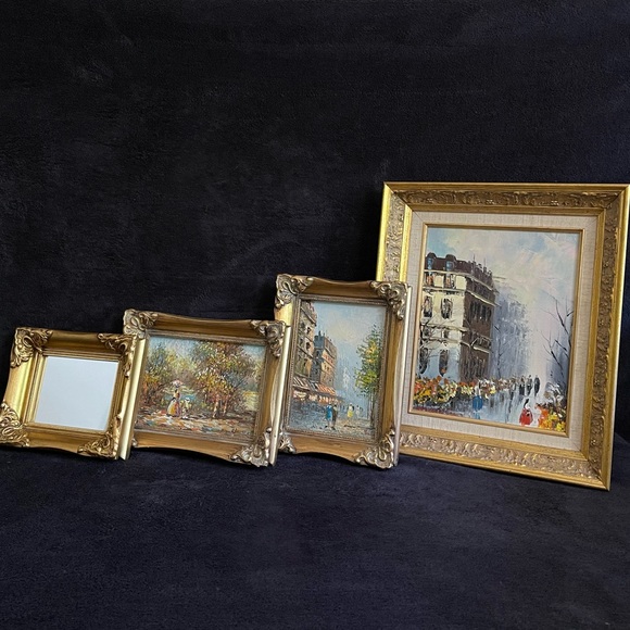 Gold Framed Impressionist Art And Mirror
